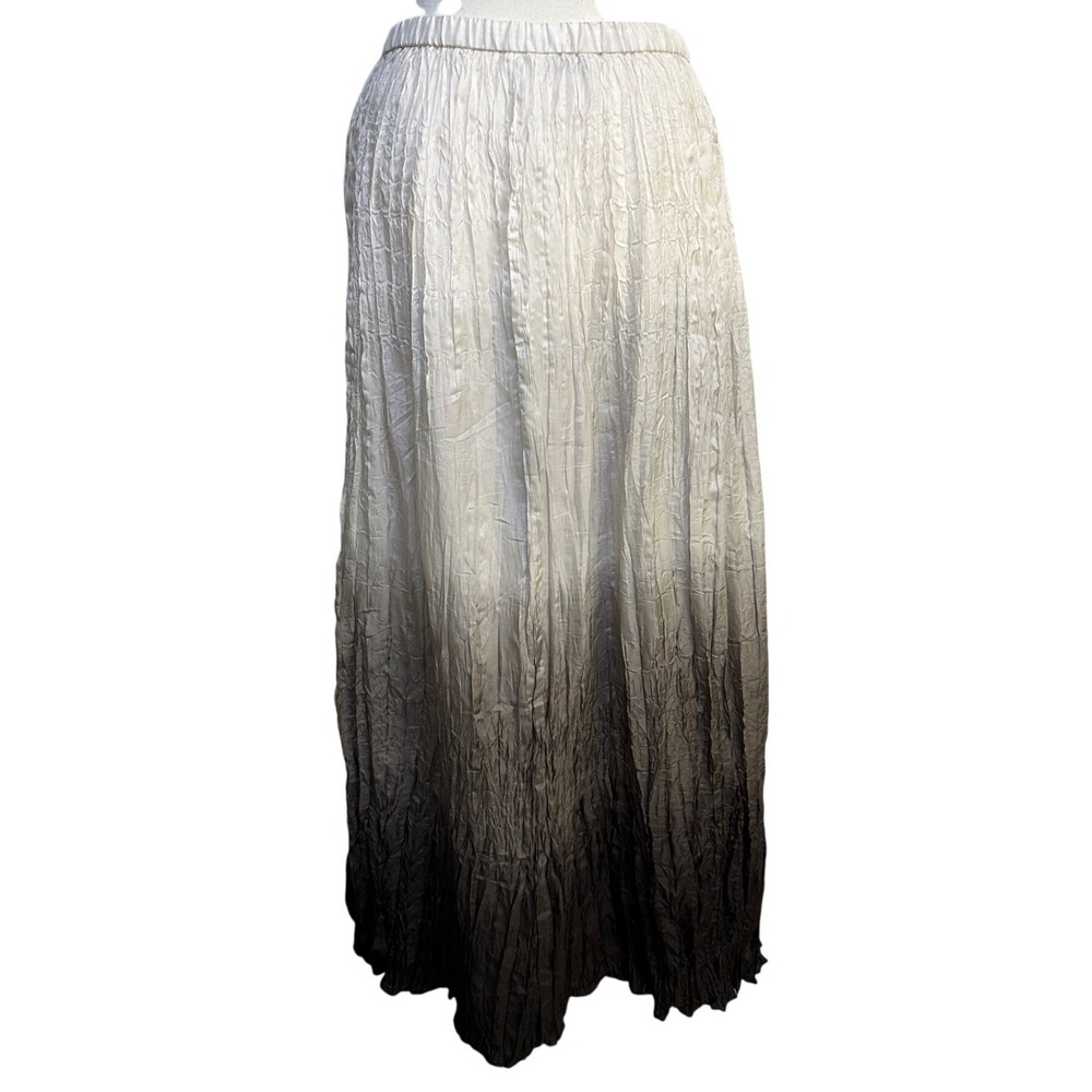 WHBM 100% Silk Ombre Crinkle Maxi Skirt Lined S Boho Whimsygoth Fairycore Grunge - Picture 3 of 13